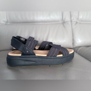 Woman's Sandals Sperry Bayou Plushstep Flatform Size 9 Black